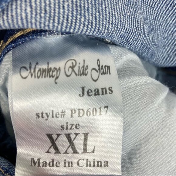 NWT Monkey Ride‎ Distressed Denim Overalls Plus Size XXL Dungarees New With Tags - Picture 9 of 14